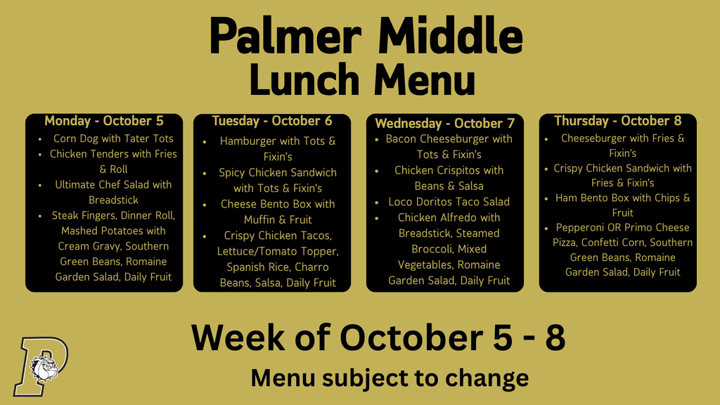 ms menu for week of October 5