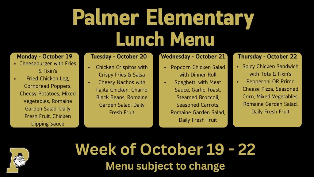 es menu for October 19-22