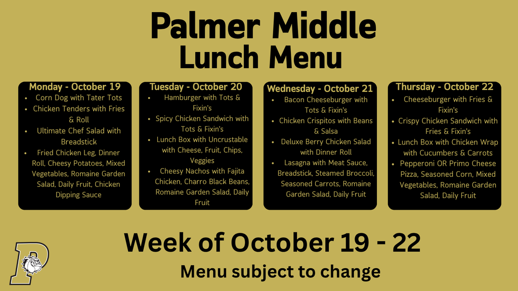 middle school menu for october 19-22