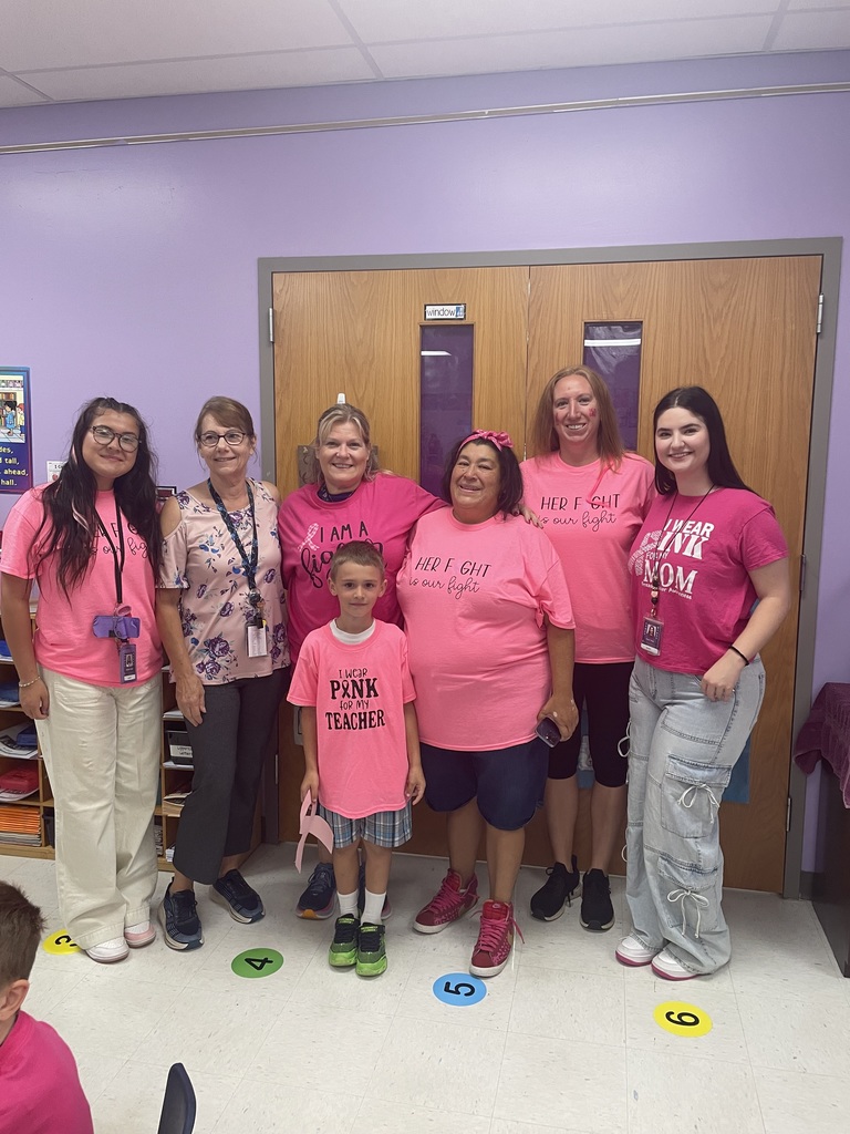 Staff showing support for breast cancer! 