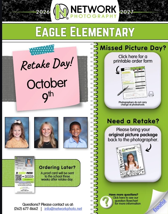 Picture Retake Day - Friday October 9th