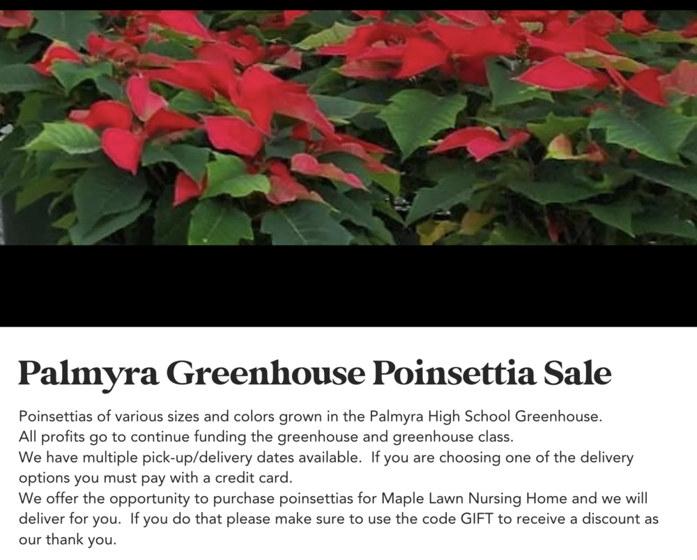 Palmyra Greenhouse Poinsettia Sale