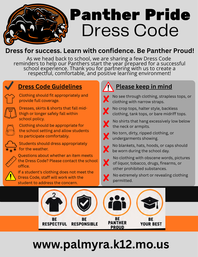 Palmyra R-1 Dress Code guidelines