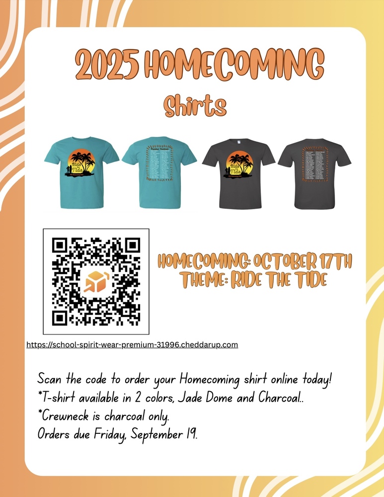 2025 Homecoming shirt order form