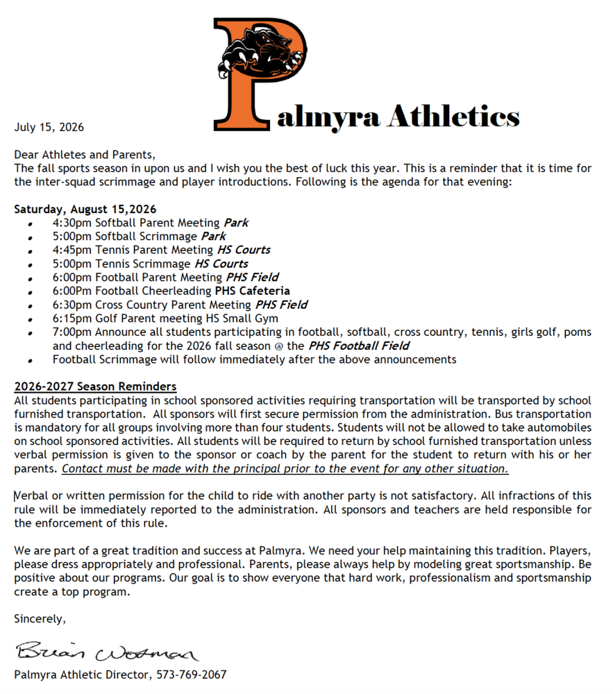 Fall sports kickoff, Saturday August 15th
