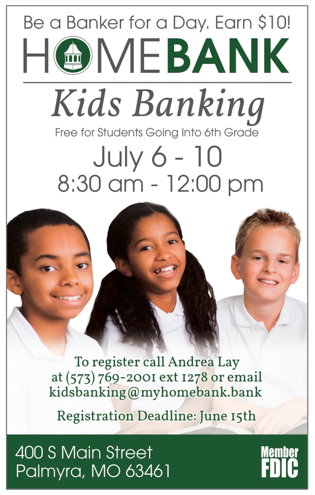 HOMEBANK kids banking information flyer