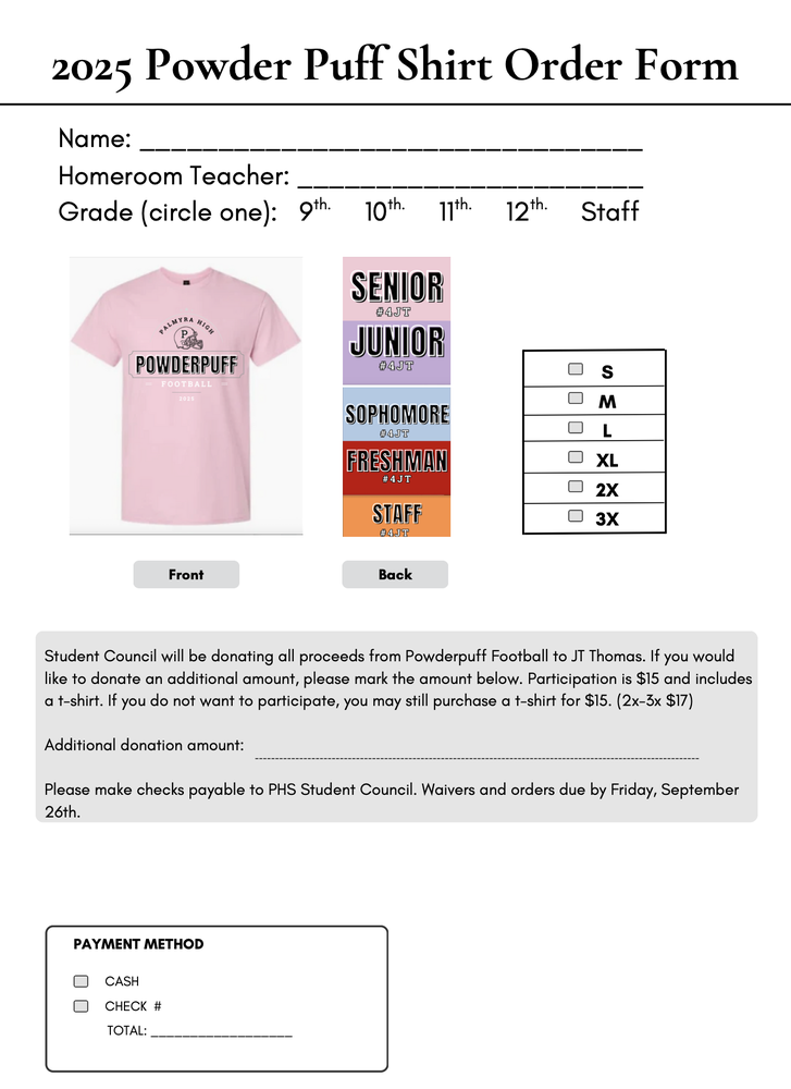 Powderpuff T shirt order