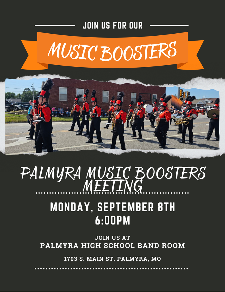 Palmyra music boosters meeting, Monday, September 8th at 6 pm