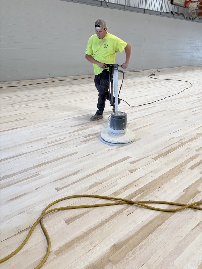 PHS Gym floor sanding
