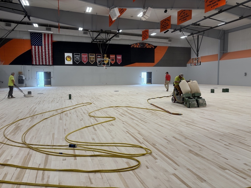 PHS Gym floor sanding