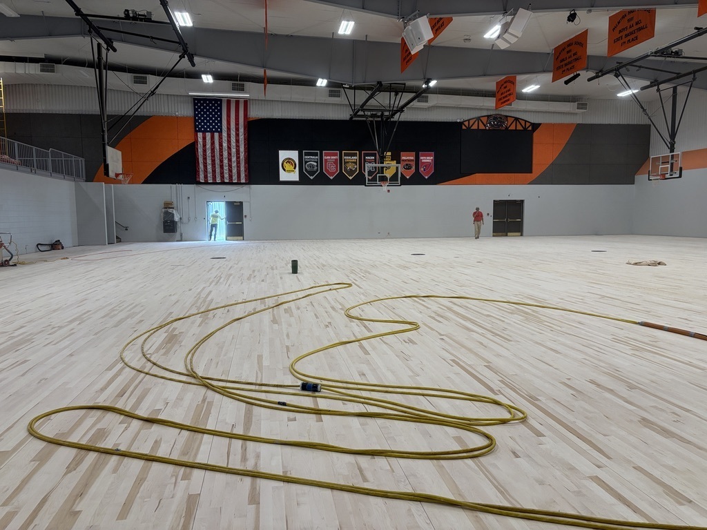 PHS Gym floor sanding