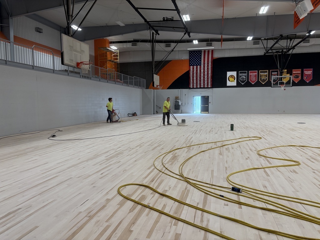 PHS Gym floor sanding