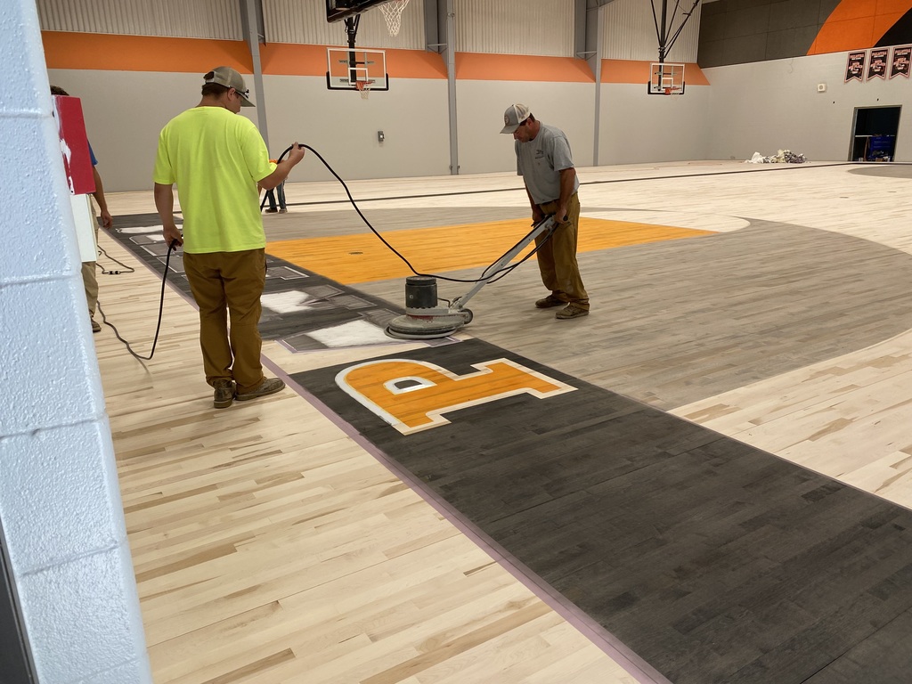 PHS gym floor painting
