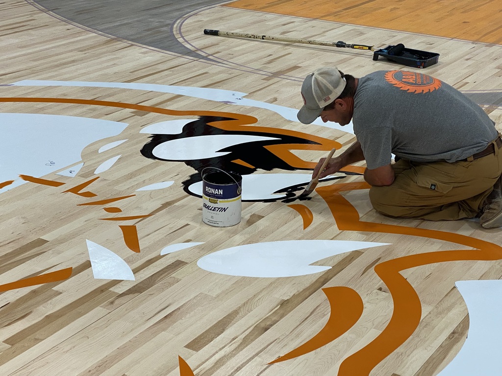 PHS gym floor painting