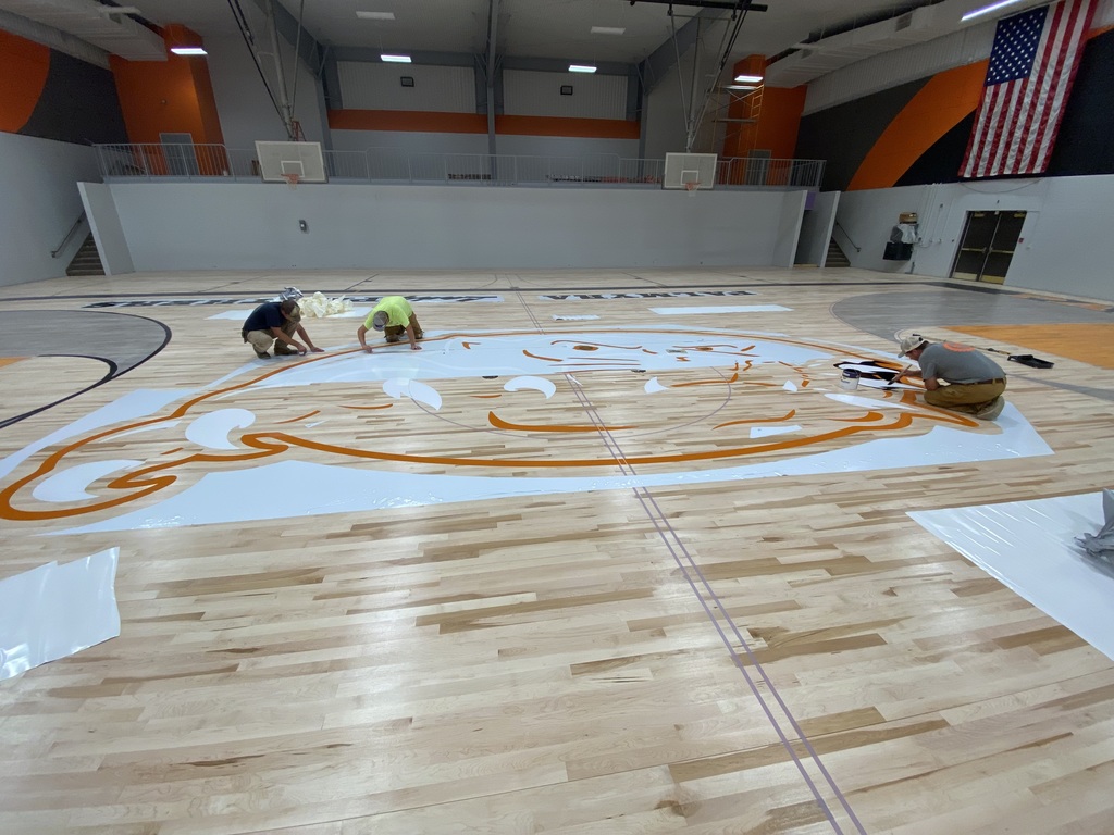 PHS gym floor painting