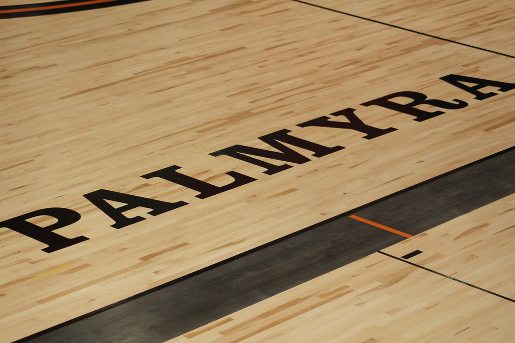 PHS gym floor painting