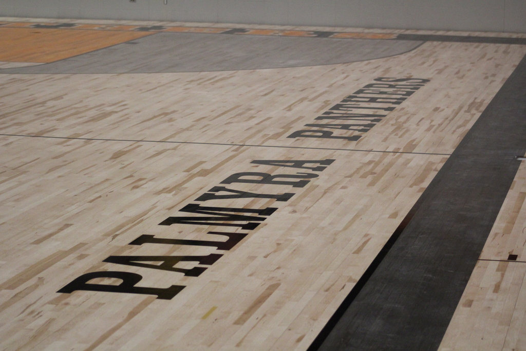 PHS gym floor painting