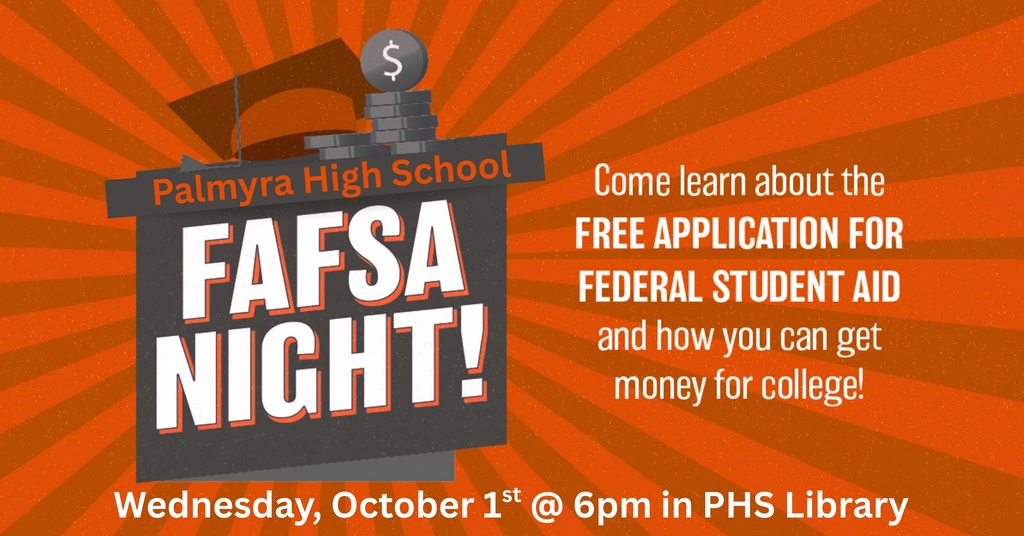 PHS Fafsa Night, Wed, October 1st @ 6pm in PHS library