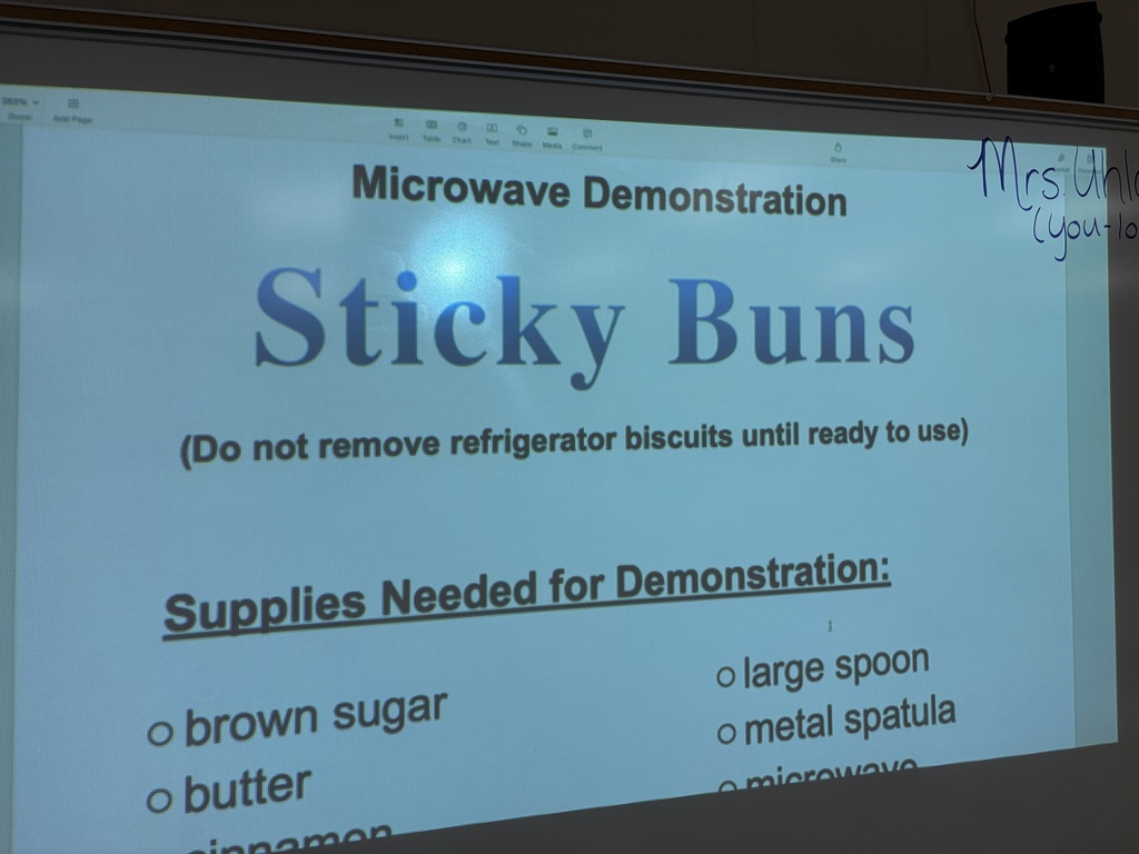 FACS 6th grade making Sticky Buns