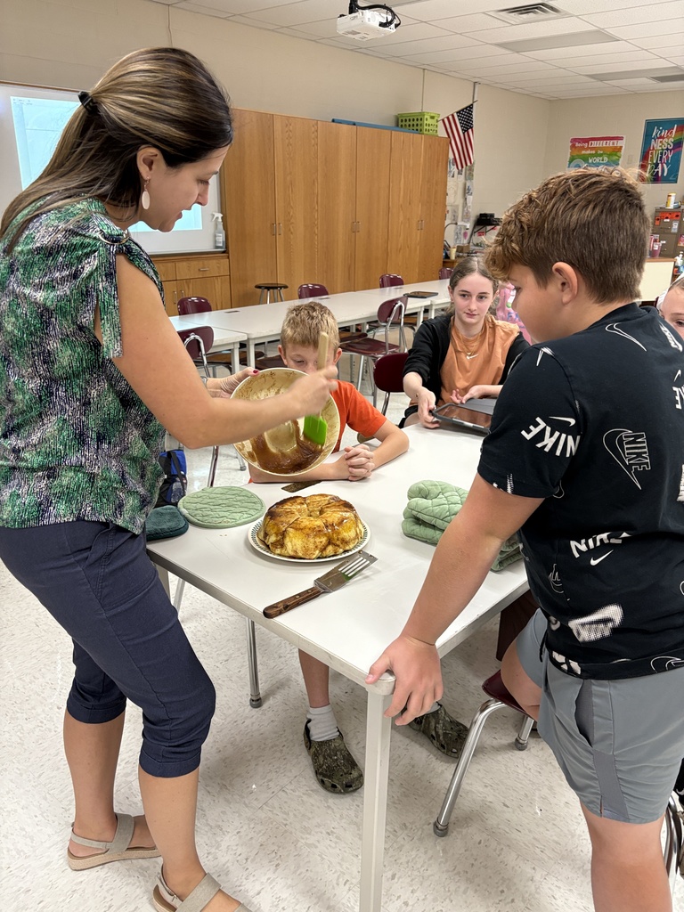FACS 6th grade making Sticky Buns