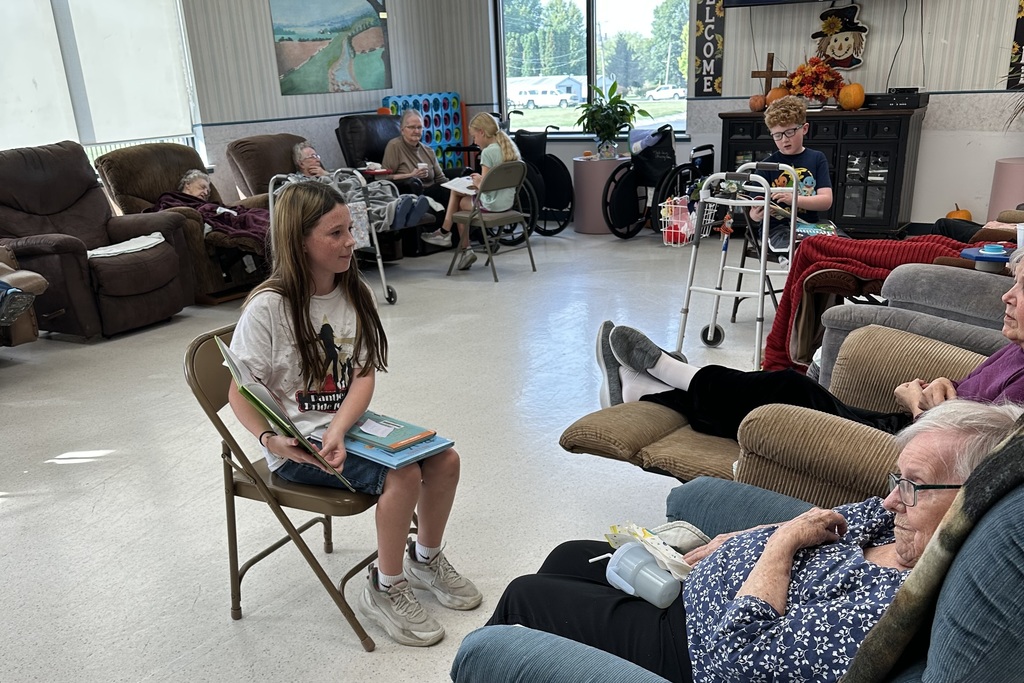 PES students read to residents at Maple Lawn Nursing Home
