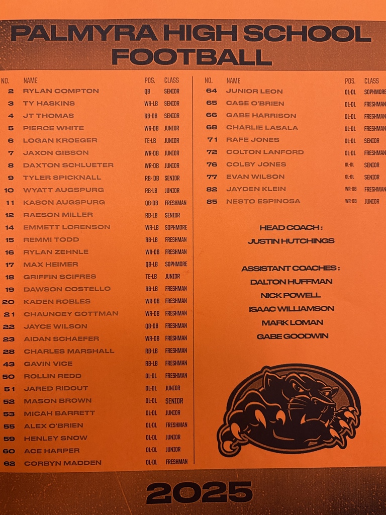 Palmyra Panthers vs Monroe City Panther Football