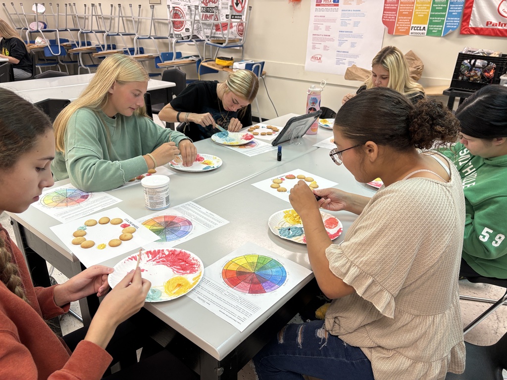 Fashion Design class works on color wheel edible creations