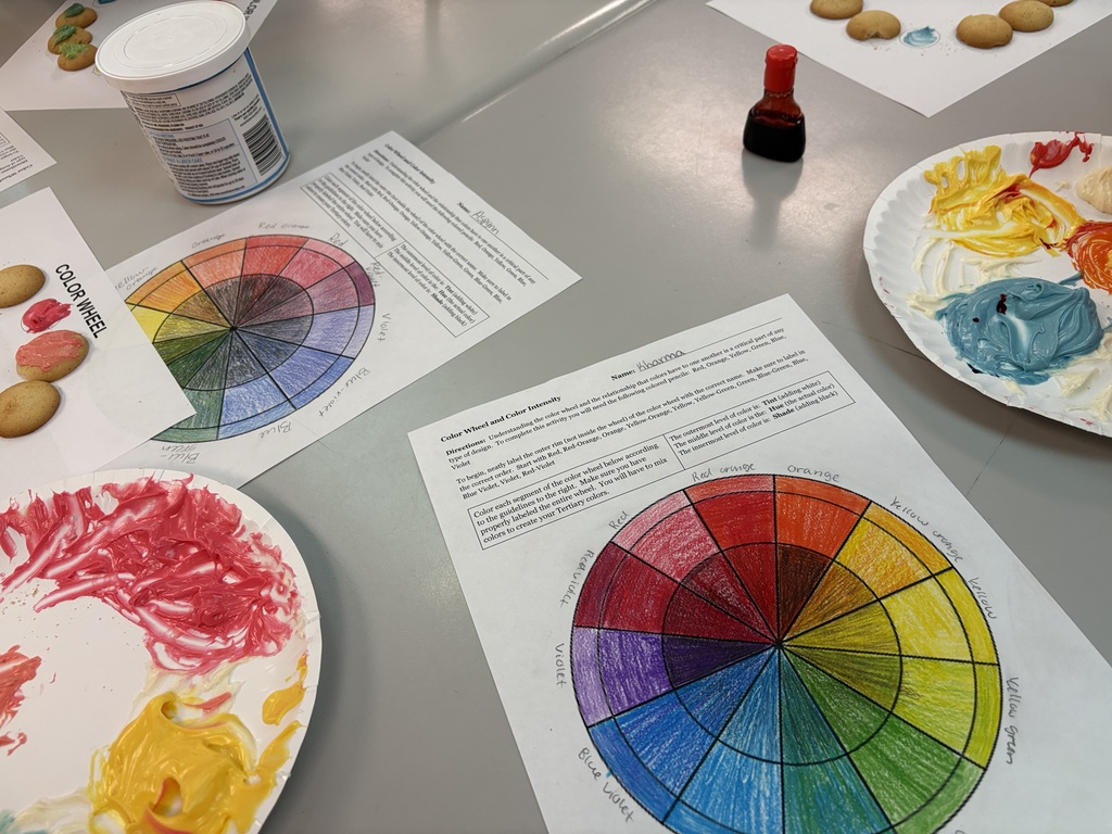 Fashion Design class works on color wheel edible creations