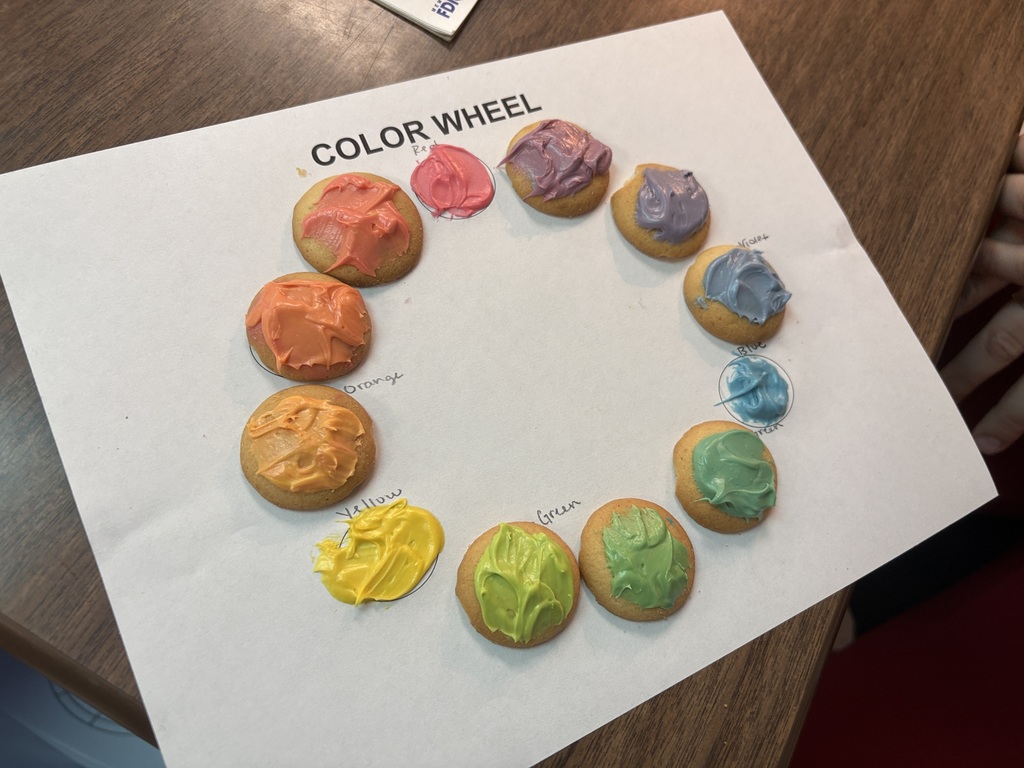 Fashion Design class works on color wheel edible creations