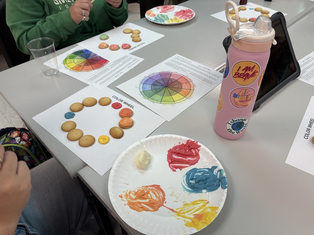 Fashion Design class works on color wheel edible creations