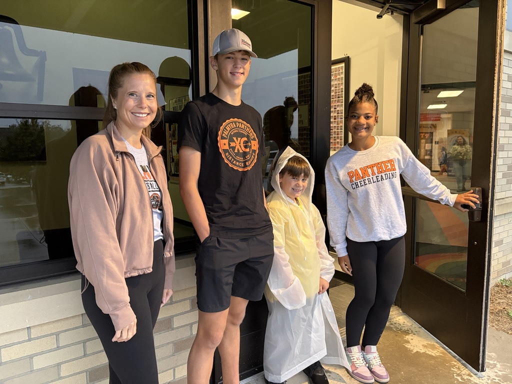 PHS greet kids at PES