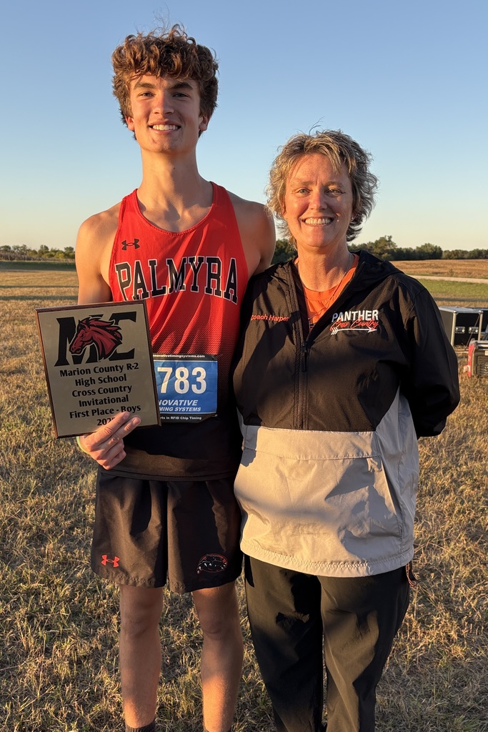 Wesley and Coach Harper at Marion Co Cross Country meet