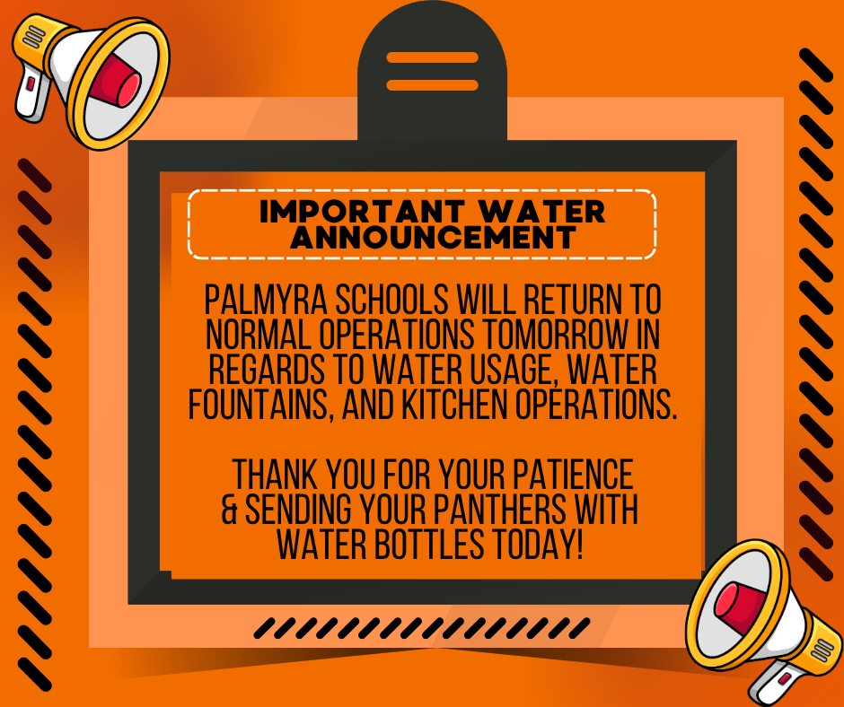 Important water announcement - back to normal operations tomorrow