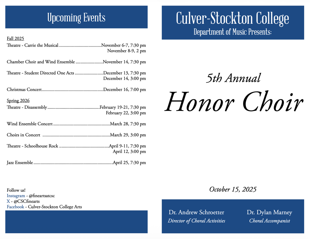 Culver Stockton College Honor Choir performance