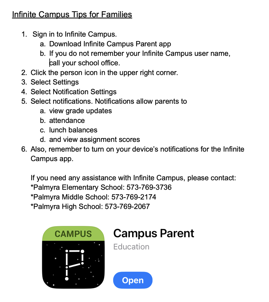 Infinite Campus tips for families using the app
