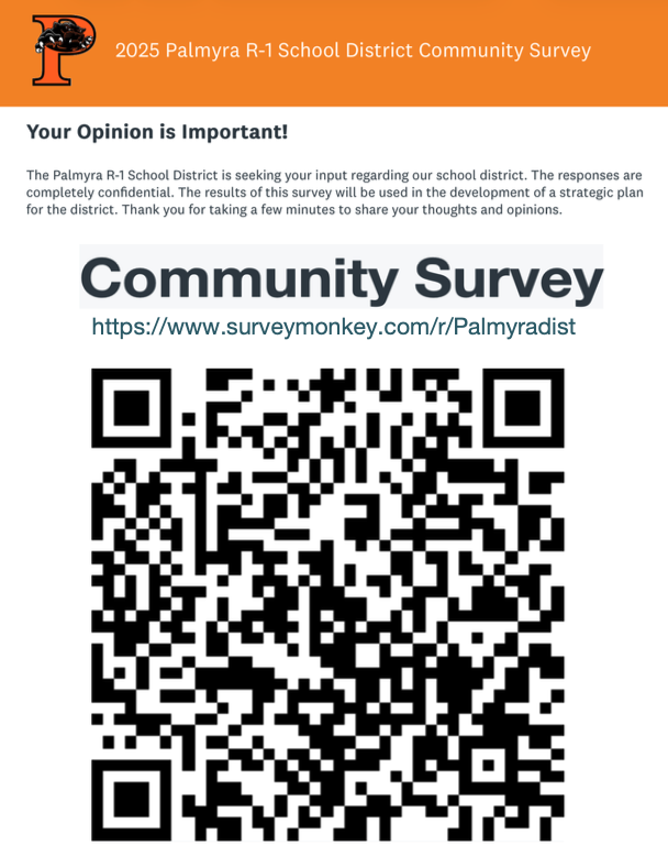 Palmyra School District community survey link and QR code