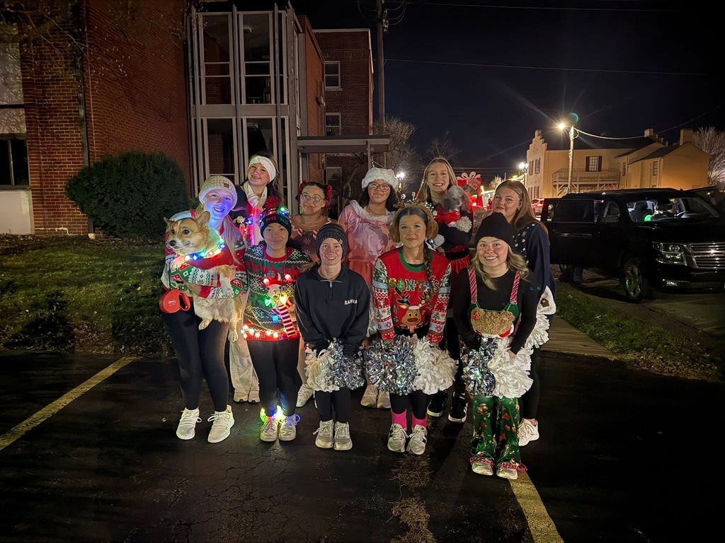 Poms march in Palmyra Lighted Parade