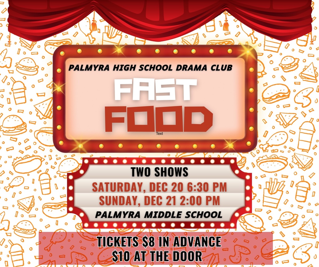 PHS Drama Club presents: Fast Food, Saturday & Sunday, December 20 and 21