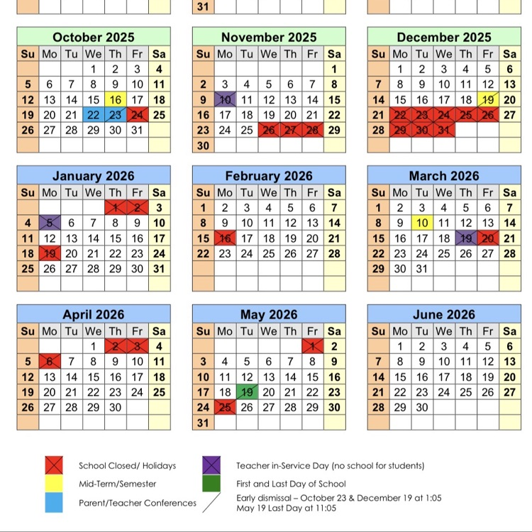 school calendar