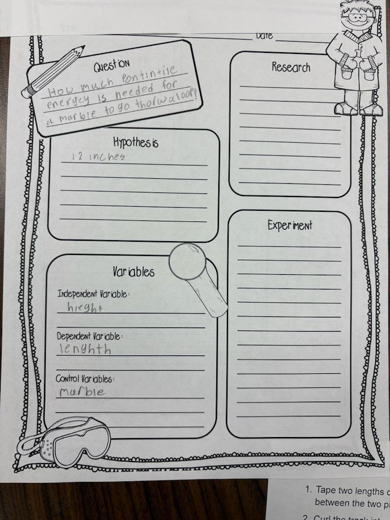 PES 4th grade science club meeting, learning about Marble Coasters