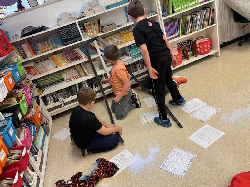 PES 4th grade science club meeting, learning about Marble Coasters