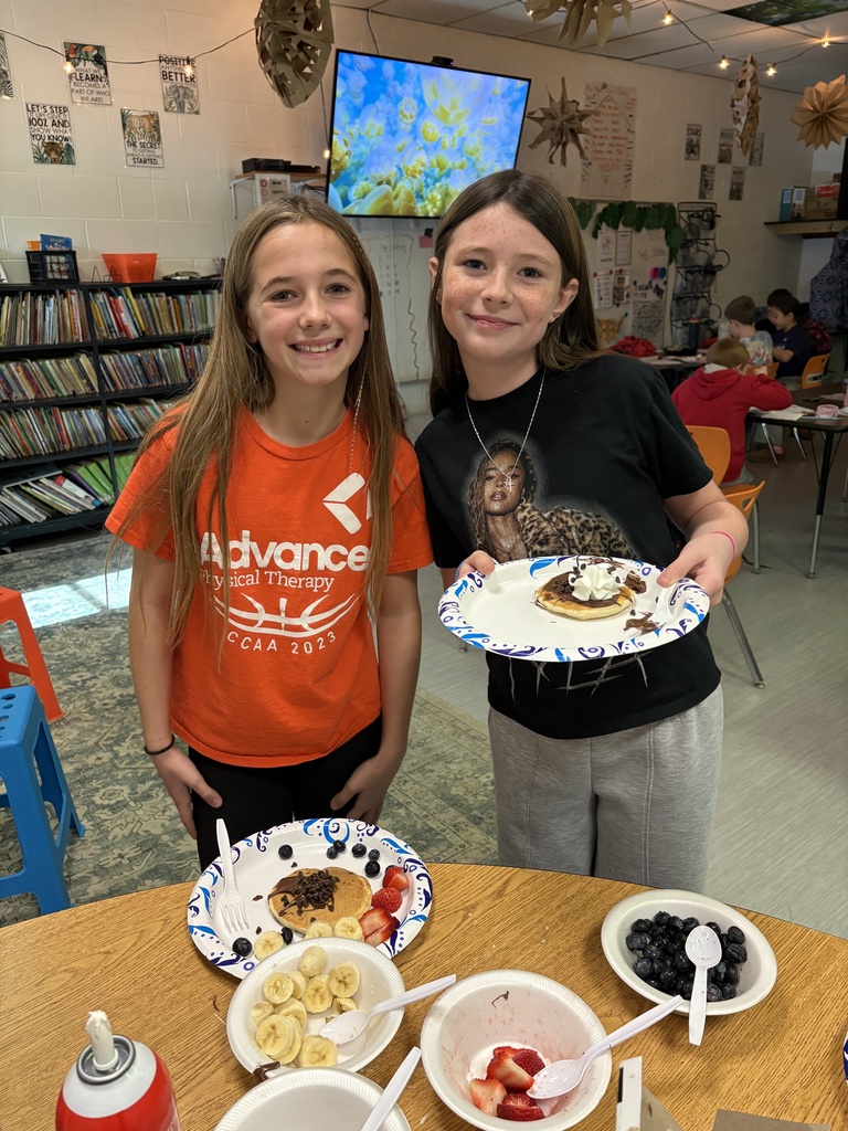 4th graders celebrate with a pancake party