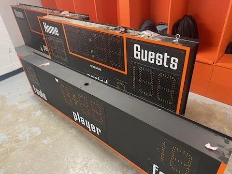 1 Palmyra High School gym basketball scoreboards