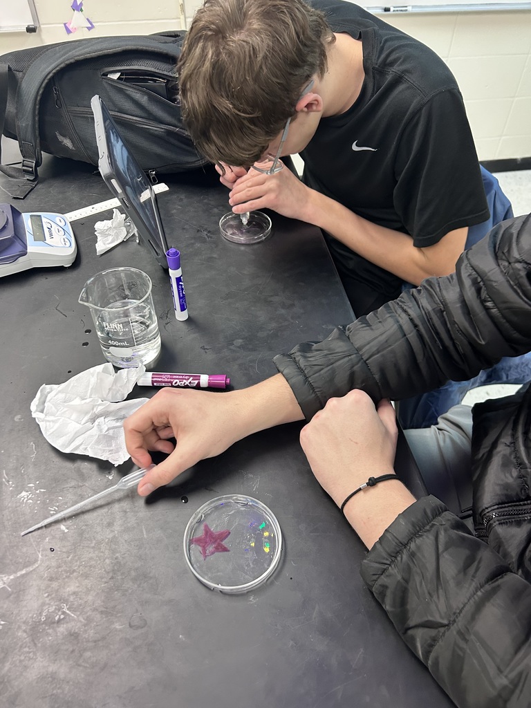 Integrated science class, student performs experiments