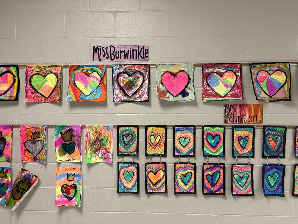 Heart artwork at Palmyra Elementary School
