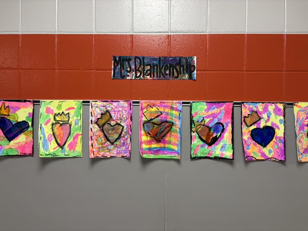 Heart artwork at Palmyra Elementary School