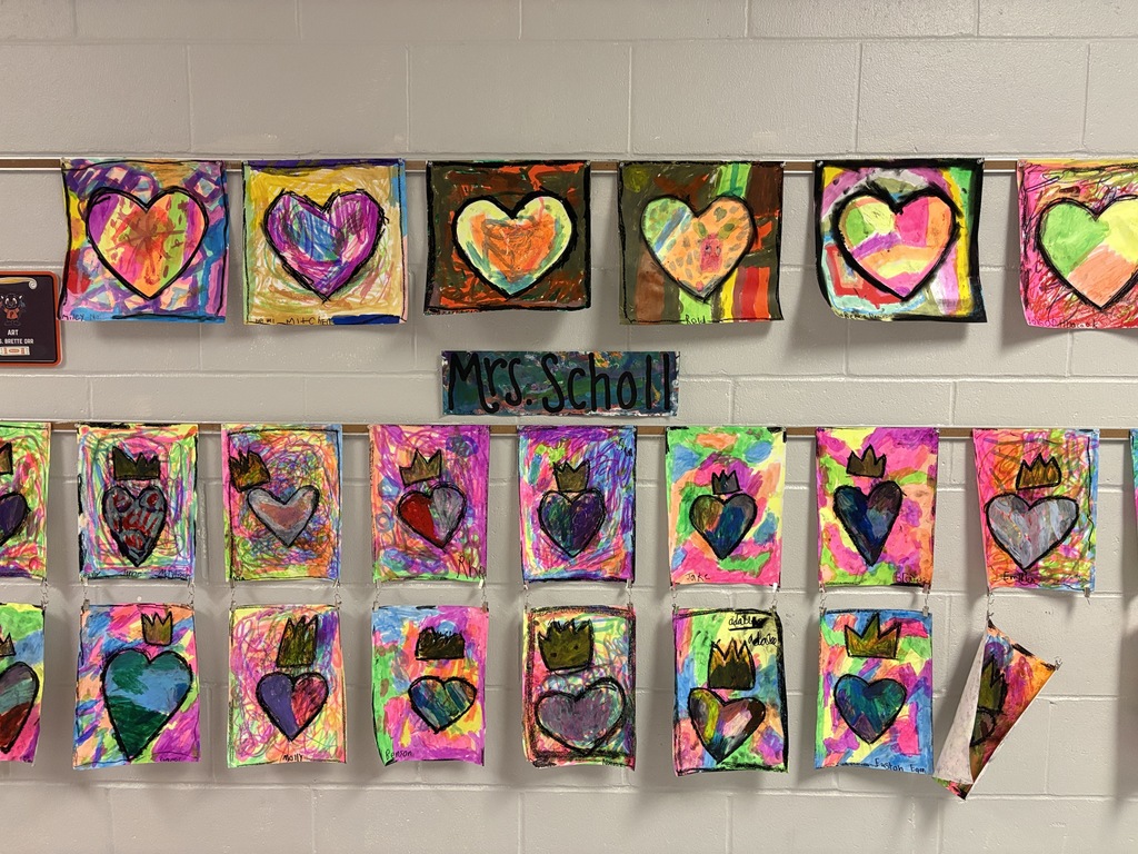 Heart artwork at Palmyra Elementary School