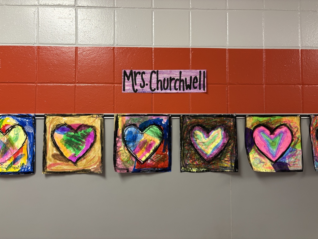 Heart artwork at Palmyra Elementary School
