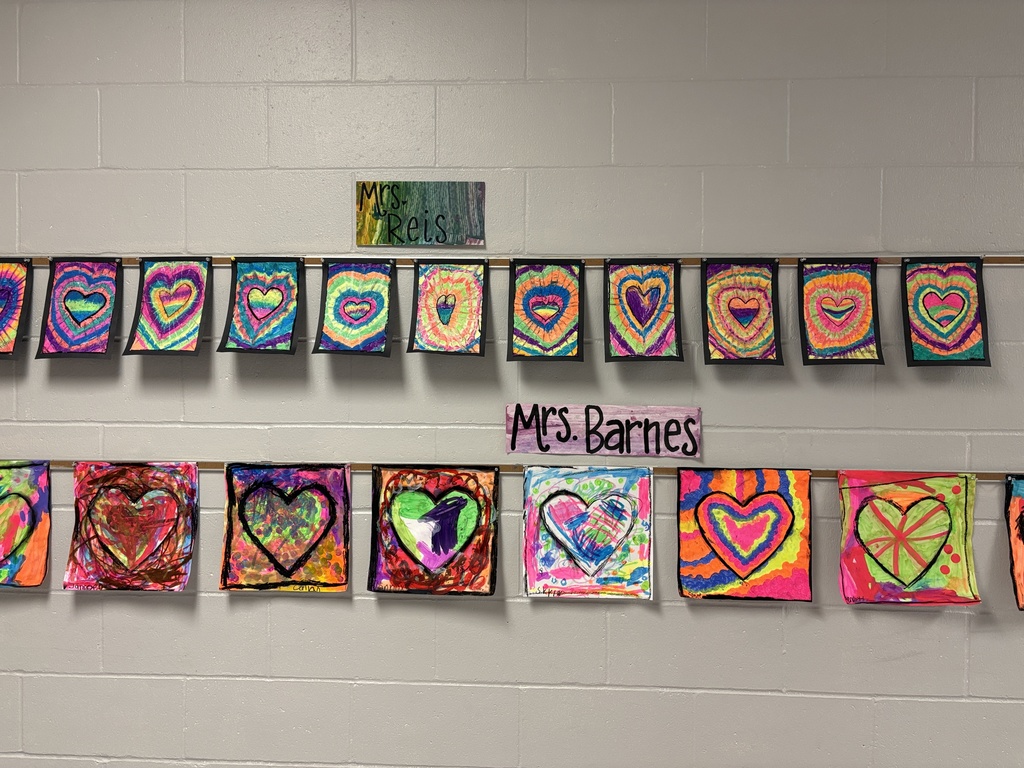 Heart artwork at Palmyra Elementary School