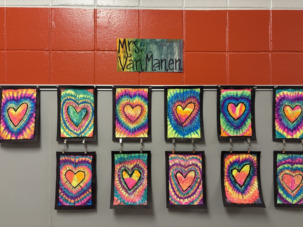 Heart artwork at Palmyra Elementary School